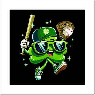 Funny Shamrock Baseball St. Patrick's day Posters and Art